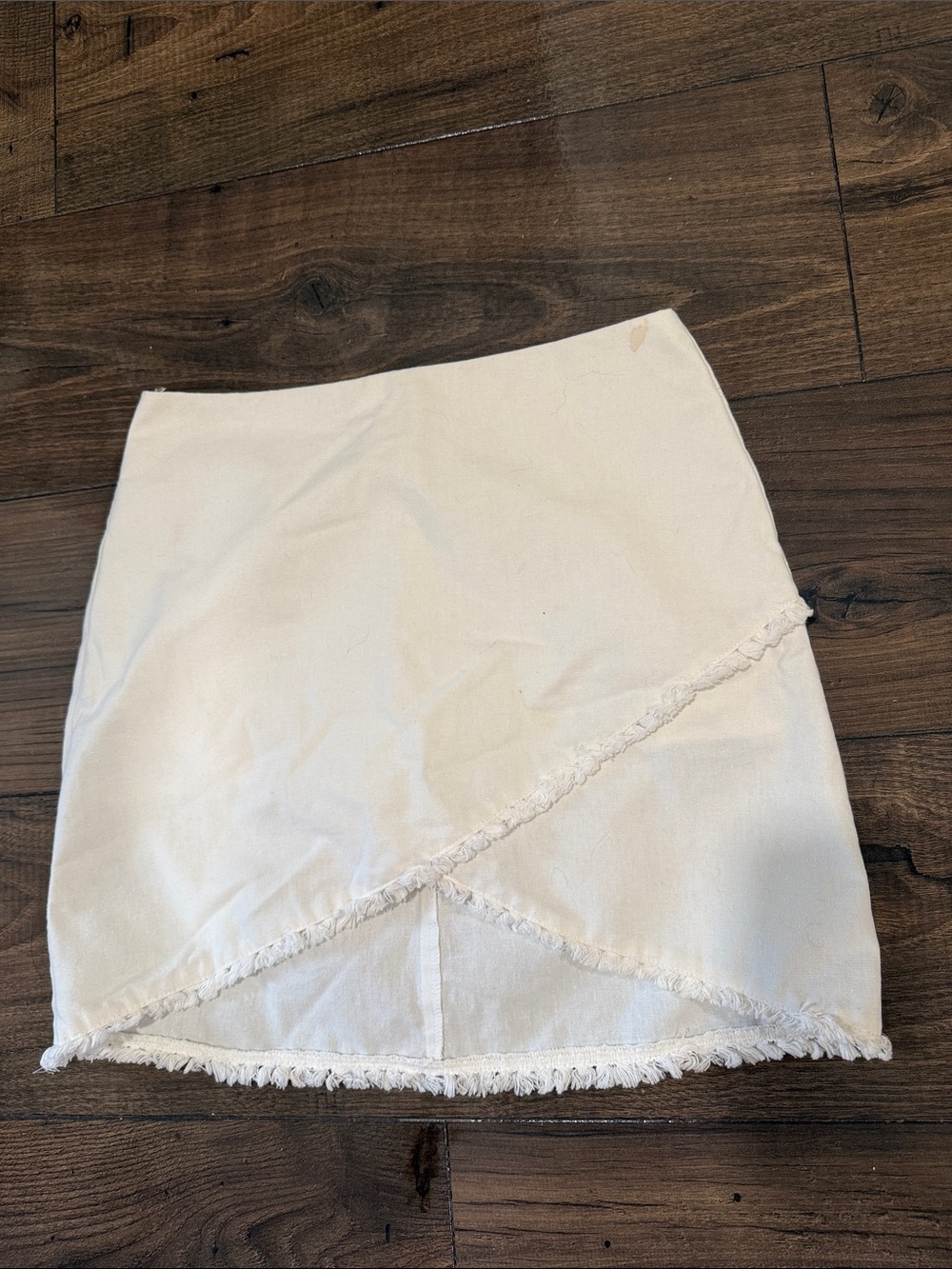 White Fringed Mini Skirt